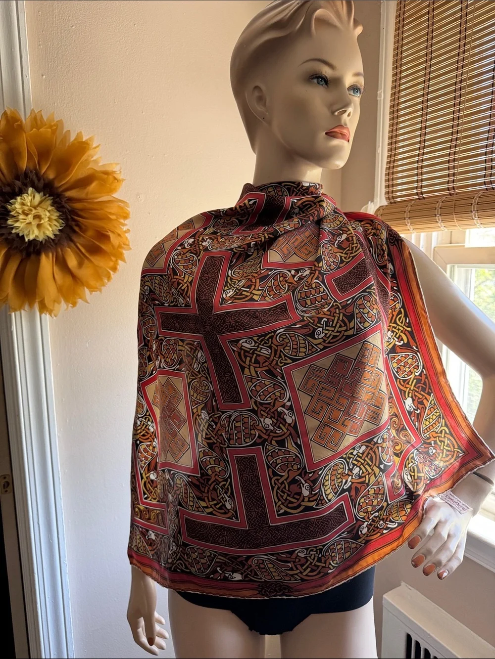 Past Times Vintage Abstract Silk Scarf